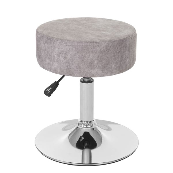 Runder Hocker mit Drehfunktion und Kunstlederbezug