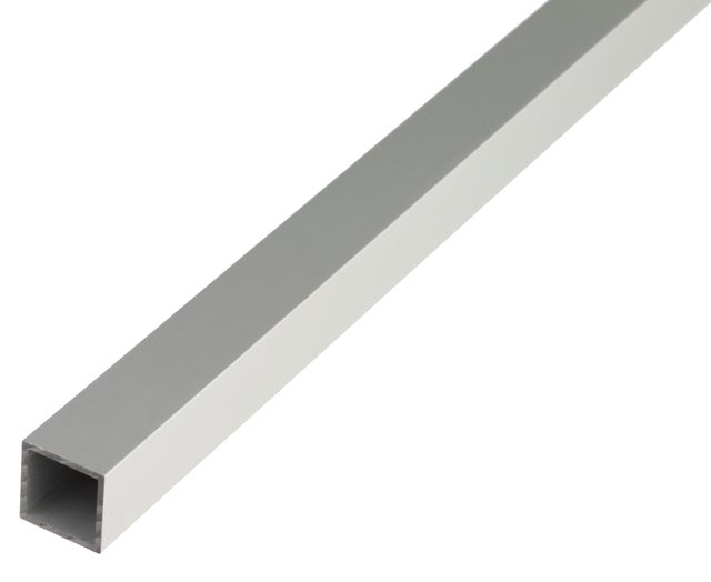 Ein Quadratrohr aus Aluminium mit quadratischem Querschnitt.