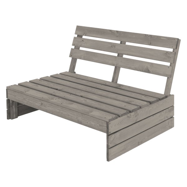 ECD Germany Gartenbank 3-Sitzer aus Tannenholz Massiv, 116x76,5x80 cm, Grau, robust & wetterfest, Sitzbank mit Rückenlehne, Holzbank Terrassenbank Hausbank Gartenmöbel, Bank für Garten Balkon Terrasse