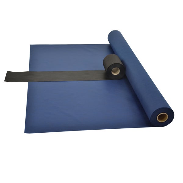 Sensalux Kombi-Set 1 Tischdeckenrolle 1m x 25m blau + Tischläufer 15cm schwarz