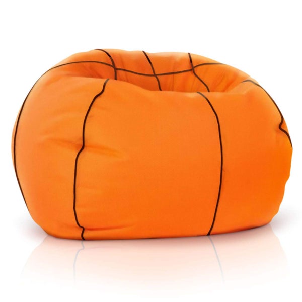 Green Bean Basketball-Sitzsack fertig befüllt 250L EPS Perlen - Kinder & Erwachsene 90cm Bean Bag Riesensitzsack Liegekissen Lounge Chair Sitzkissen Waschbarer Bezug Gaming Sessel Orange