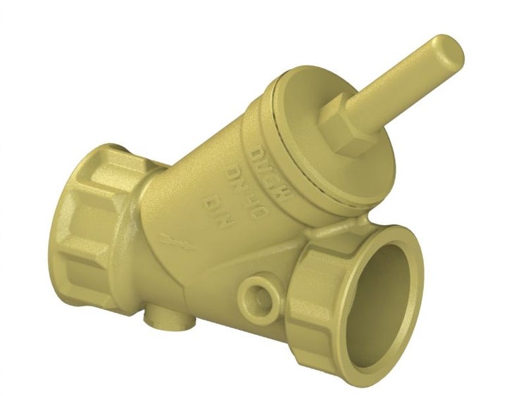 Druckminderer DN 40 aus Messing für Wasserinstallationen mit Innengewinde.