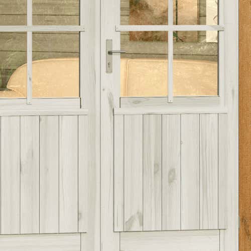 Alpholz 5-Eck Gartenhaus Monica Gartenhaus aus Holz in Pinie, Holzhaus mit 28 mm Wandstärke, Blockbohlenhaus mit Montagematerial imprägniert 3x3m