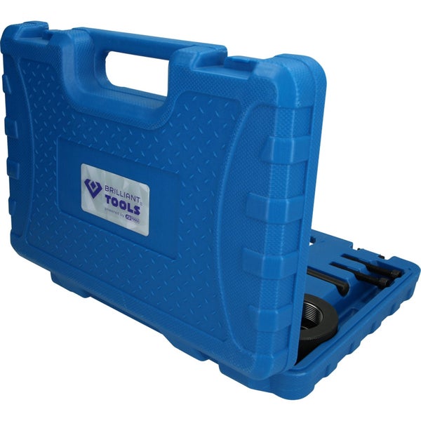 Brilliant Tools Werkzeugsatz im geöffneten blauen Kunststoffkoffer