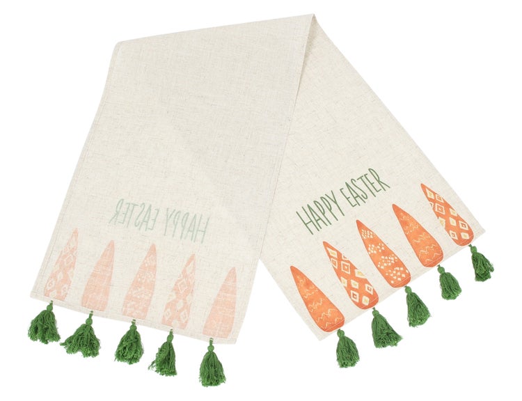 FRANK FLECHTWAREN|Tischläufer Karottenparade, 40 x 140 cm, POLYESTER, LEINEN