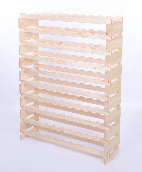 Weinregal VINOTECA FLEX PRO HxBxT 135x103x28cm 100 Flaschen auf 10 Ebenen Massives Kiefernholz Natur unbehandelt