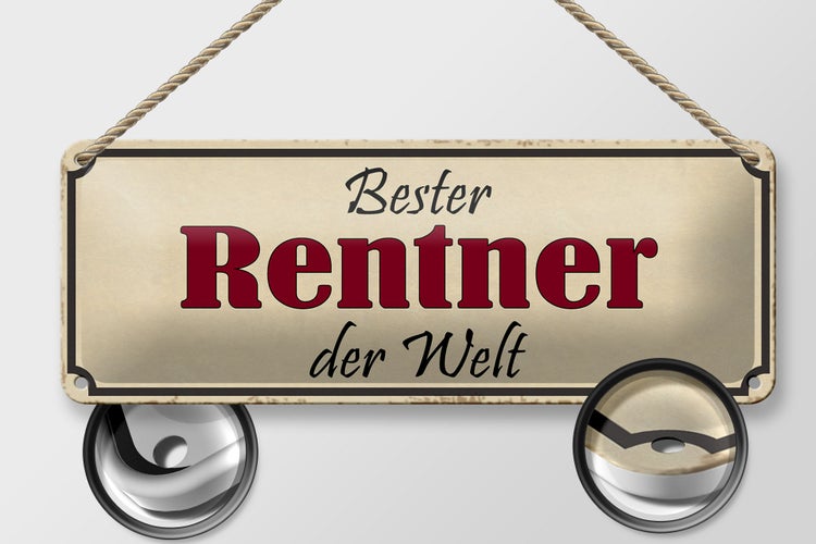 Blechschild Spruch 27x10cm bester Rentner der Welt Dekoration