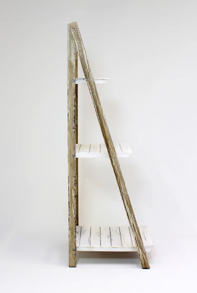 FRANK FLECHTWAREN | Klappregal Shabby, HOLZ, 42 x 38 x 109 cm, platzsparend zusammenklappbar