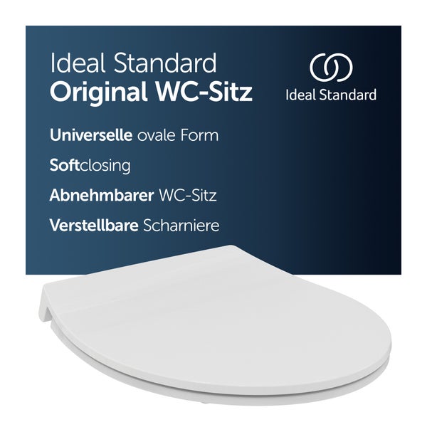 Ideal Standard - Universal WC-Sitz oval, Sandwich Design, mit Absenkautomatik, Abnehmbar, Weiß
