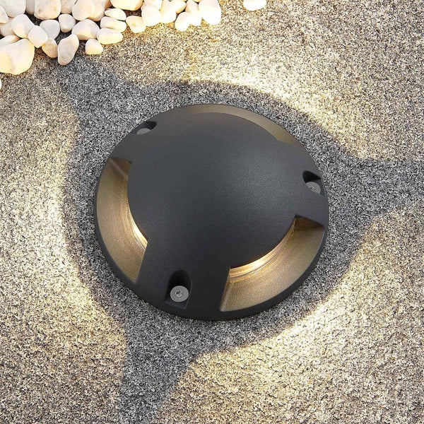 Lindby LED Außenleuchte Huban (wasserdicht (Modern) in Schwarz aus Aluminium (3 flammig, ) - Außenstrahler außen Spot für Garten Terasse Balkon & Haus