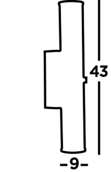 Technische Zeichnung mit den Maßen 43 und 9