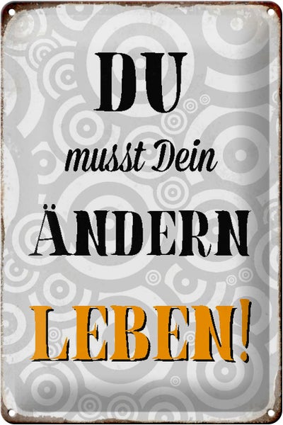 Blechschild Spruch 20x30cm du musst Dein Leben ändern