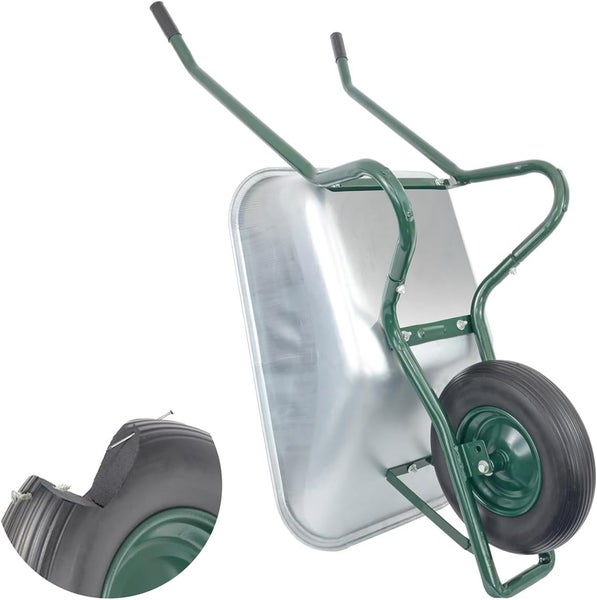 Schubkarre mit Metallmulde und Luftreifen