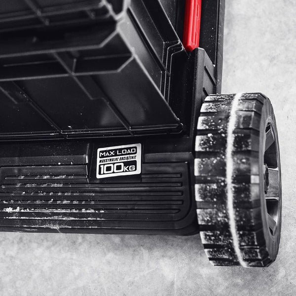 PROREGAL QBRICK Transportroller One HxBxT 51 x 74,5 x 18 cm Mit 2 Gummiräder & 2 Lenkrollen Metall Schwarz