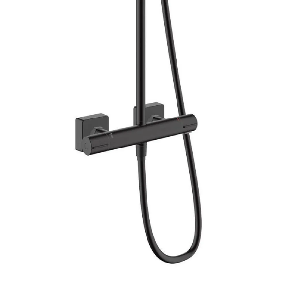 hansgrohe Duscharmatur VERNIS Shape Duschsystem, Thermostat Duschbrause Regendusche Armatur (Wasser sparen, Wassersparen, Komplettset, Chrom)
