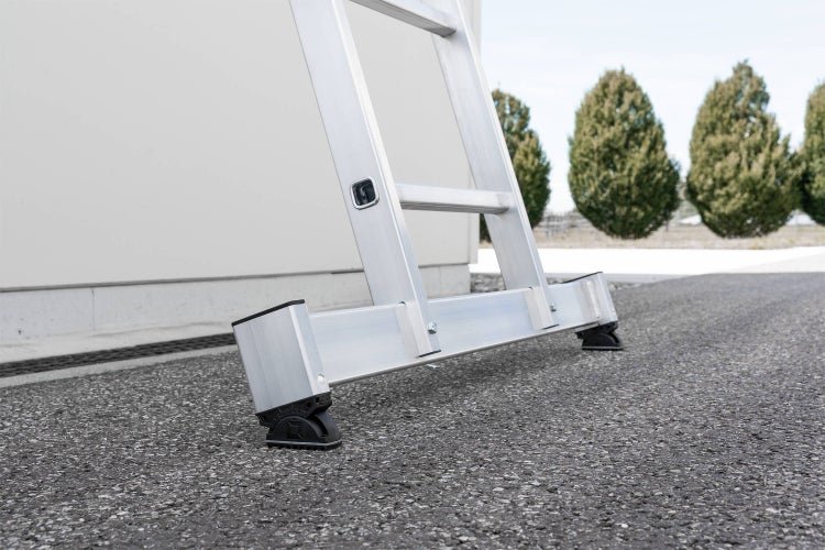 PROREGAL Sprossen-Schiebeleiter 3-Teilig mit Traverse 3 x 12 Sprossen