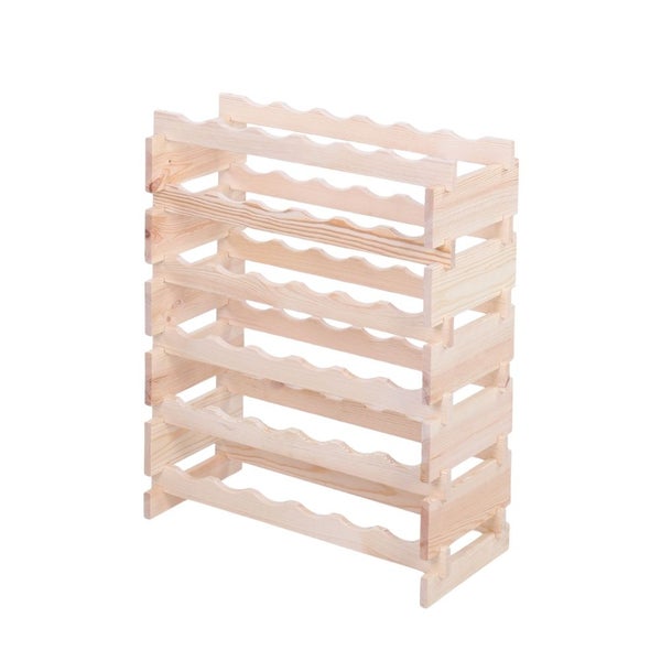 Weinregal VINOTECA FLEX PRO HxBxT 79x65x28cm 36 Flaschen auf 6 Ebenen Massives Kiefernholz Natur unbehandelt