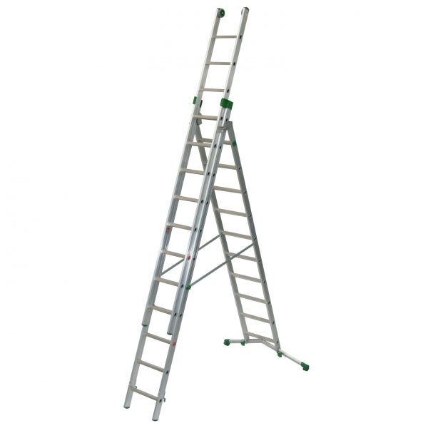 Aluminium Mehrzweckleiter in A-Form mit Auszug