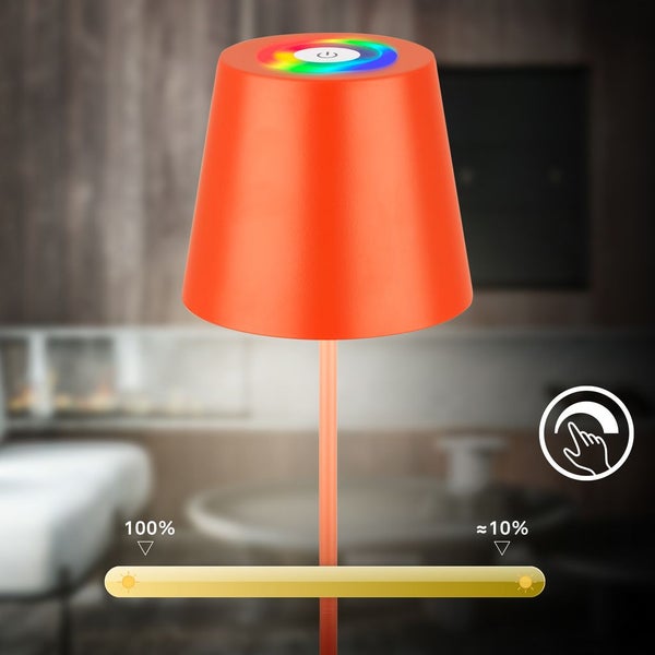LED Tischlampe Akku LED Tischleuchte Dimmbar Kabellos Terrasse RGB Touch