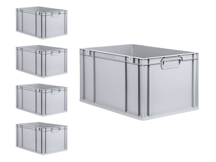 PROREGAL Spar Set 5x Eurobox Nextgen Economy Griffe Geschlossen HxBxT 32 x 40 x 60 cm 65 Liter Eurobehälter Transportbox Transportbehälter