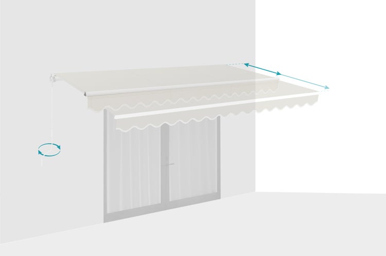 Markise mit Handkurbel zur Wandmontage