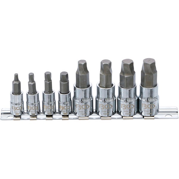 BGS Schraubenausdreher-Satz Antrieb Innenvierkant 6,3 mm (1/4) / 10 mm (3/8) für defekten Innensechskant 3 - 10 mm 8tlg. - 6847