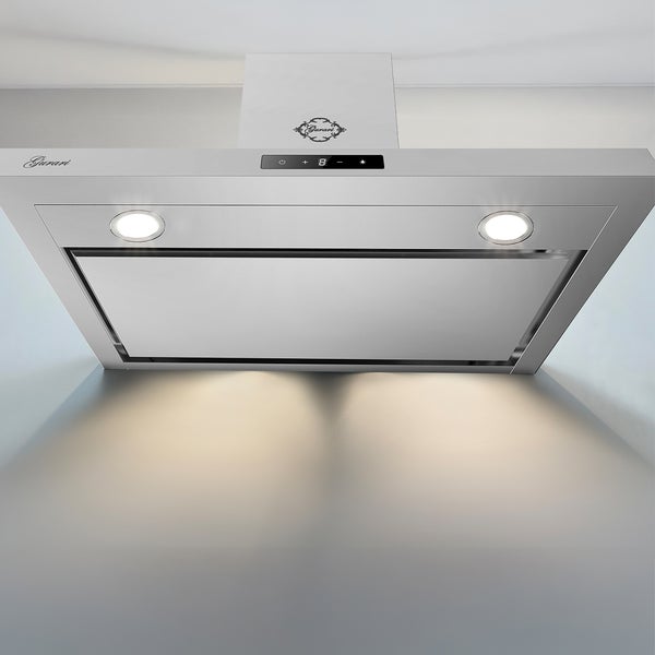 Wandhaube aus Edelstahl mit LED Beleuchtung und Touch Steuerung von Gurari.