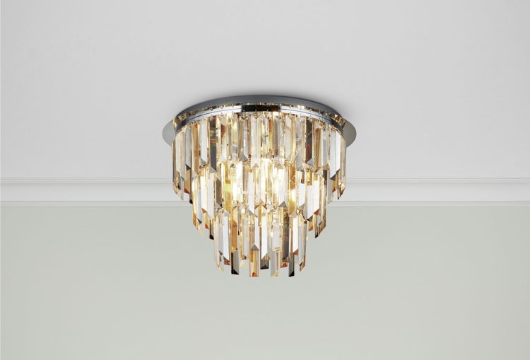 Deckenleuchte im Kronleuchterdesign mit Kristallglas