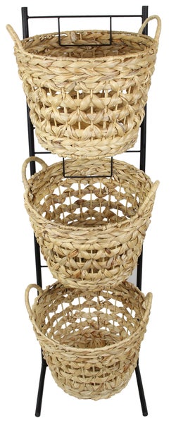FRANK FLECHTWAREN | Korbständer Baskets, KORBGEFLECHT, 33 x 35 x 114 cm, Korb Ø 34 x 25 cm