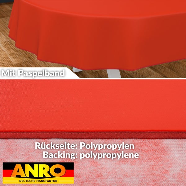 Tischdecke mit Paspelband und Polypropylen-Rückseite