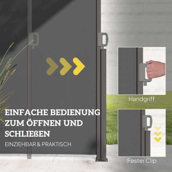 Outsunny 2er-Set Seitenteile für Pavillon 3x3/3x8 m, Seitenwand mit Fenster und Klettverschluss, wasserdicht Seitenwände aus Oxfordstoff, als Windschutz und Sichtschutz für Partyzelt, Schwarz
