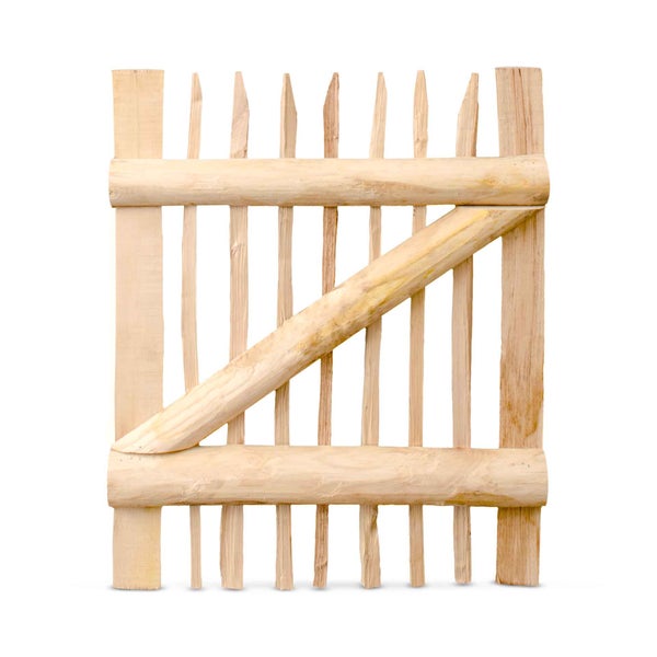 Staketenzaun-Tor (genagelte Ausführung), Edelkastanie B75 cm H90 cm