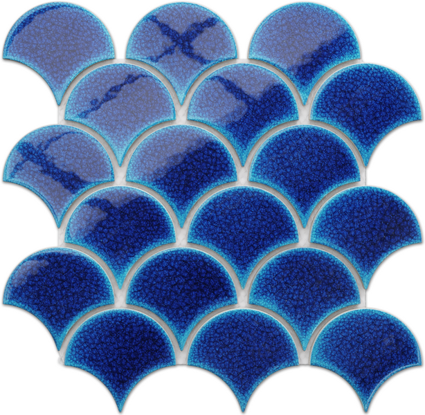 Keramikmosaik auf Netz für Bad oder Küche 29cm x 28.5cm - Blue Sky