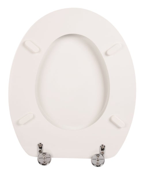 Technische Zeichnung eines Toilettendeckels mit Maßangaben