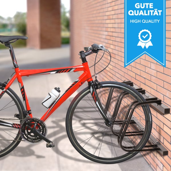 FLOORDIREKT Fahrradständer Linus - Boden- oder Wandmontage möglich - Schwarz - 2 Fahrräder