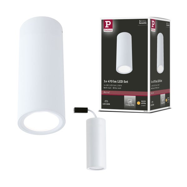 LED Deckenleuchte 3-Step-Dim Barrel 2700K 470lm 230V 6W dimmbar Weiß matt