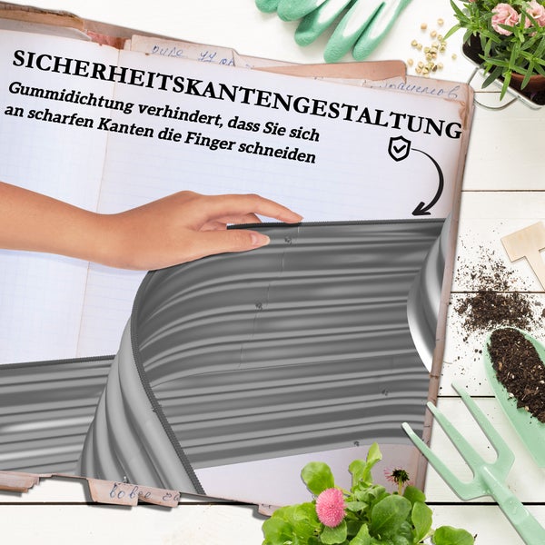 Outsunny Hochbeet aus Metall, 3-stufiger Pflanzkasten, DIY Blumenkasten, Kräuterbeet mit Sicherheitskanten, Gemüsebeet für Garten, Balkon, Silber, 158 x 109 x 82 cm