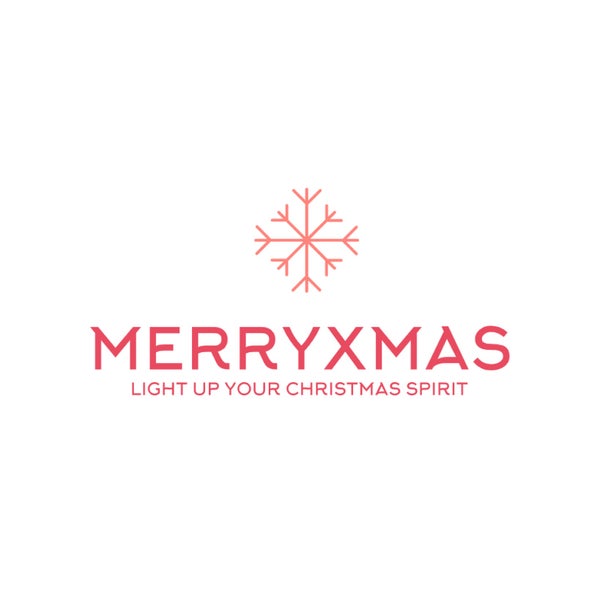 Merry Christmas Schriftzug mit Schneeflocke