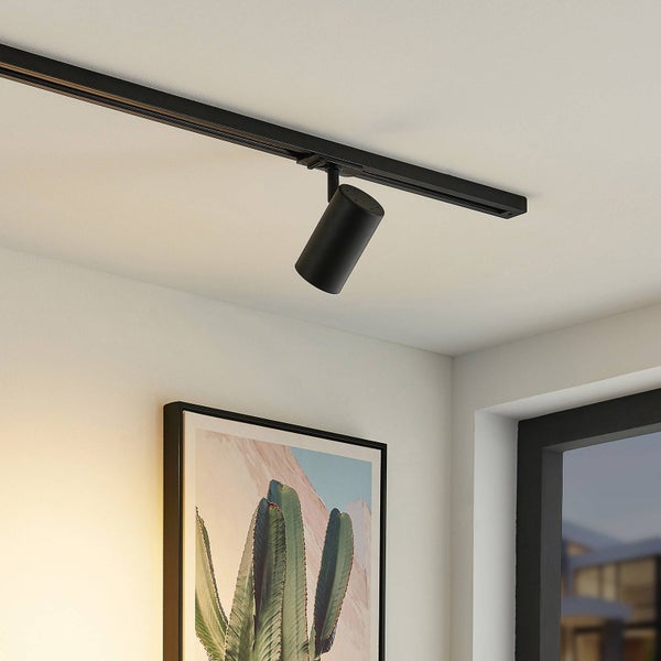 Lindby Stromschienenleuchte Linaro (Modern) in Schwarz aus Metall (1 flammig, GU10) - 1-Phasen Stromschiene Stromschienenstrahler Flurleuchte