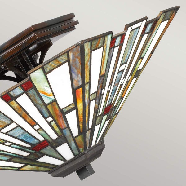 Tiffany Deckenleuchte mit geometrischem Muster