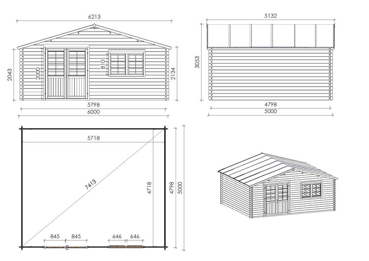 Gartenhaus, Gerätehaus 30m2 - 6x5m - 40mm