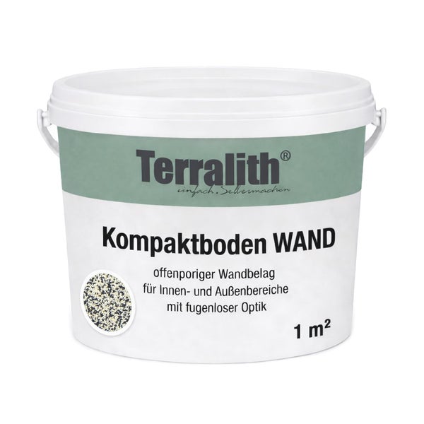 Terralith Kompaktboden WAND, offenporiger Wandbelag für innen und außen, 1 Quadratmeter
