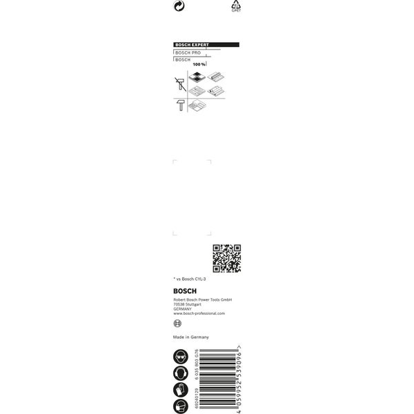 Bosch Expert, Bosch Pro, Bosch Logo, Information zur Materialverwendung, QR-Code