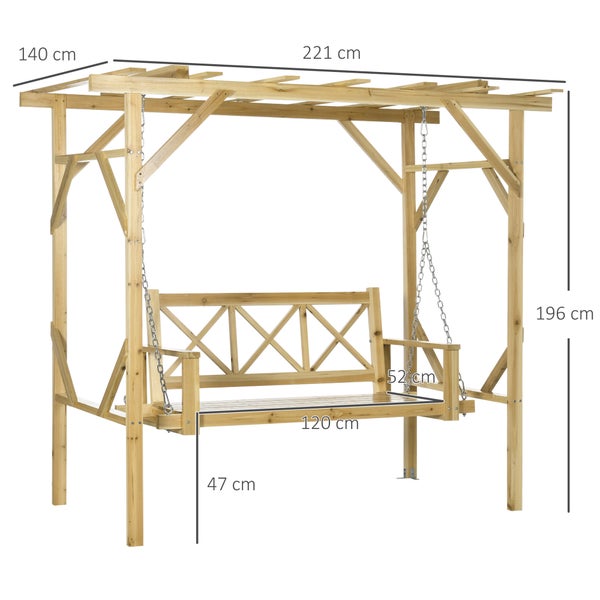 Holzschaukel mit Pergola für den Garten