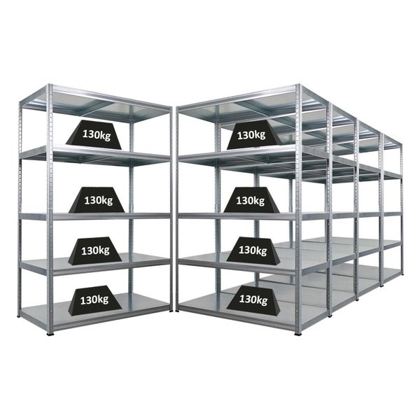 Mehrere Metallregale mit einer Traglast von je 130 Kilogramm