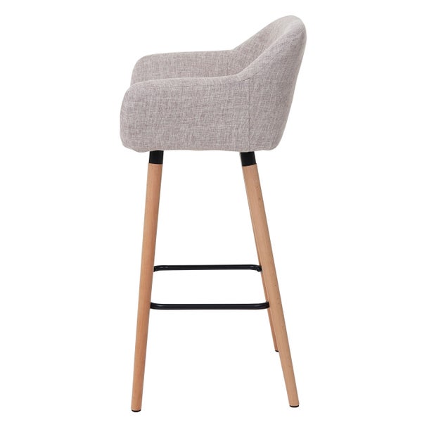 Barhocker mit Armlehne und Holzbeinen