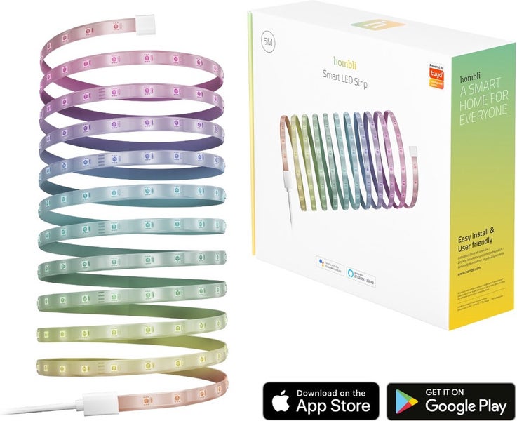 Hombli Smart LED Streifen 5 Meter und Produktverpackung