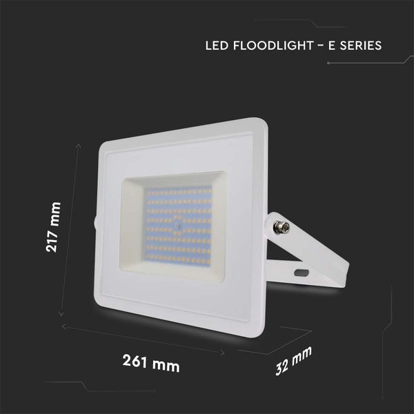 LED-Strahler der E-Serie mit den Maßen 217 mm x 261 mm x 32 mm