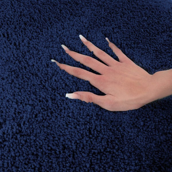 FLOORDIREKT Badematte Sky Soft - Reckteckig - Rutschhemmende Rückseite - Marineblau - 50 x 80 cm