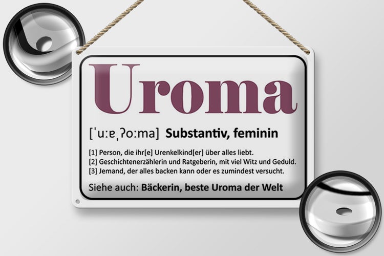 Blechschild Spruch 30x20cm Uroma Bäckerin beste Uroma Welt